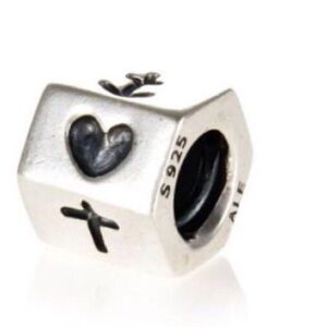 Genuine Retired PANDORA Faith, Hope, Love Charm; 925 Sterling Silver.